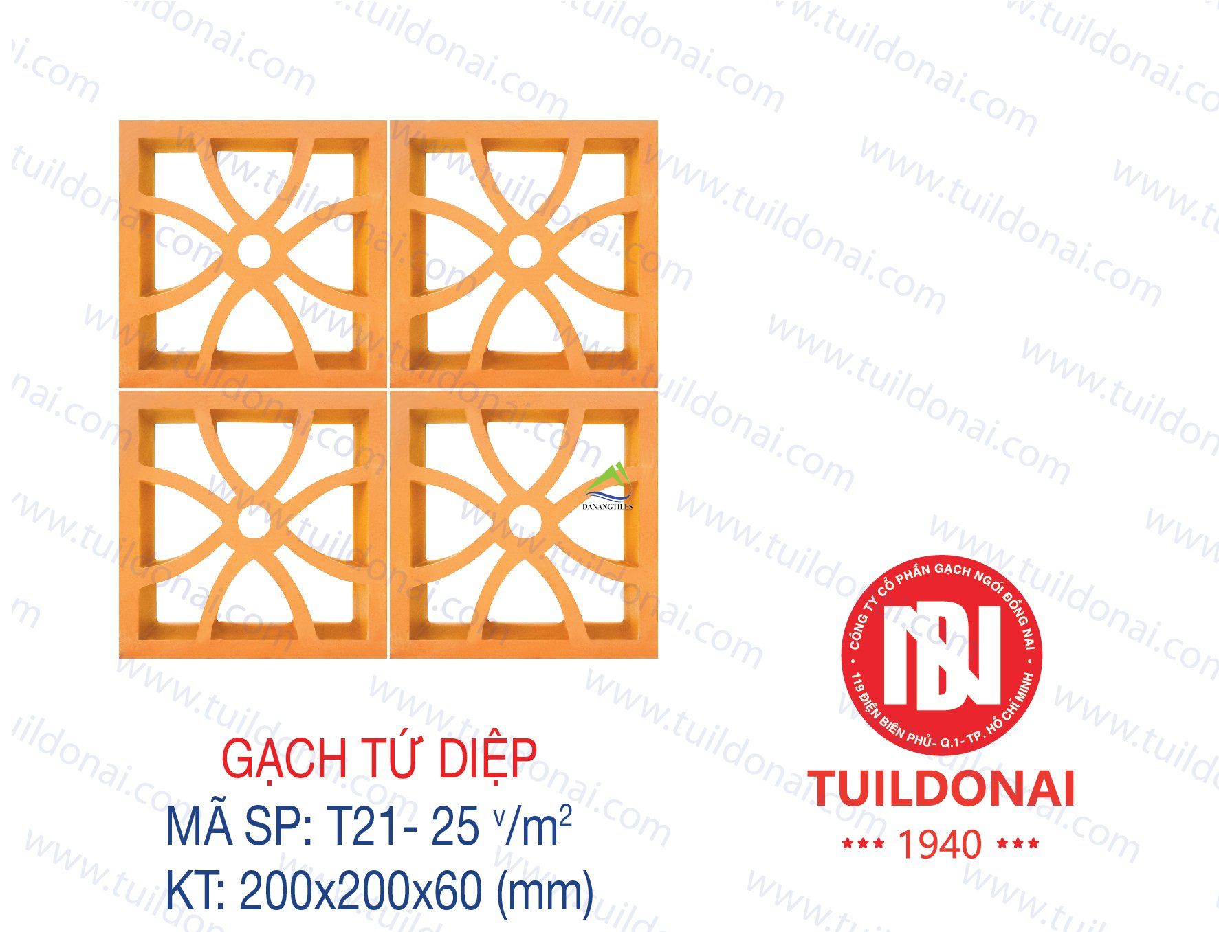 GẠCH THÔNG GIÓ TỨ DIỆP T21