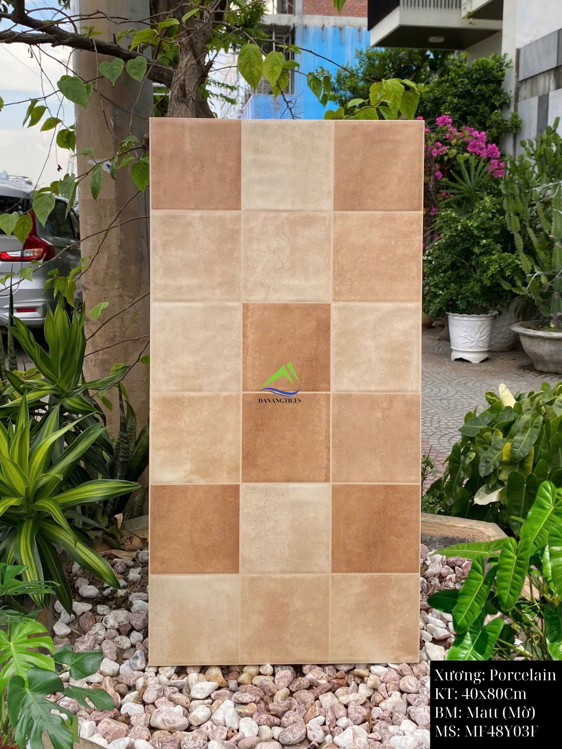Gạch giả thẻ vuông loang men matt mix MF48Y03F –  40x80CM