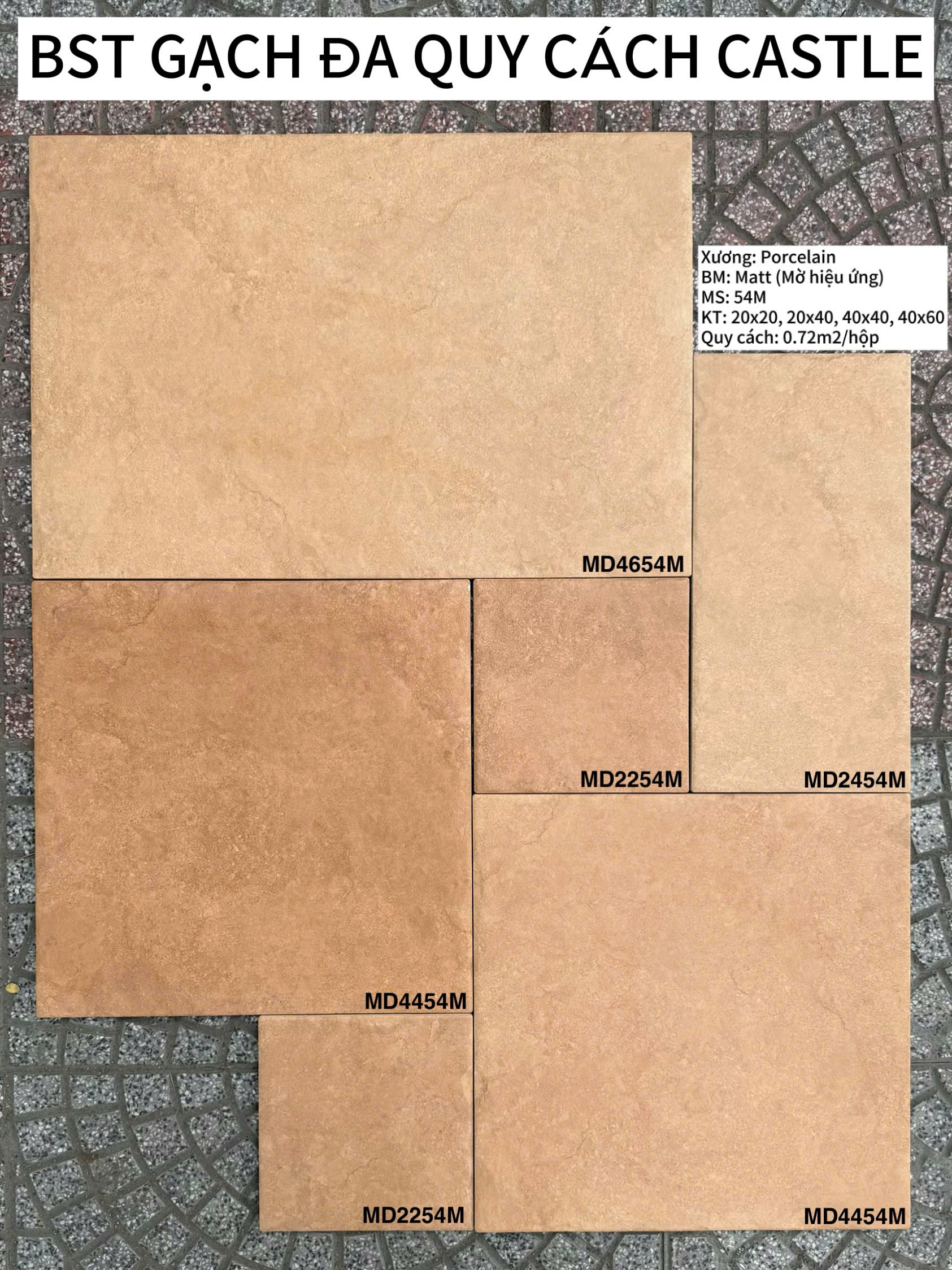 GẠCH MIX SIZE ĐA QUY CÁCH 54M